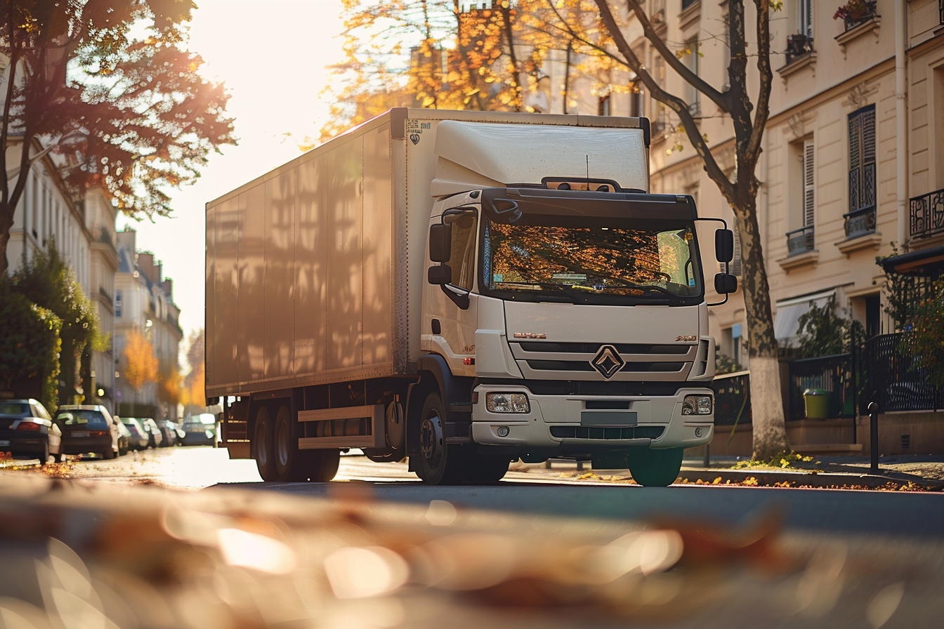 Camion de déménagement stationné à Nanterre indiquant un moyen de transport efficace pour les déménageurs locaux